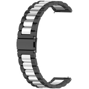 Voor Huawei Horloge GT Runner / Watch GT 3 46mm Drie Bead Roestvrijstalen riem (zwart zilver)