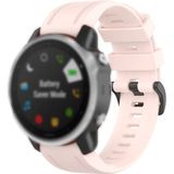 For Garmin Fenix 6S 20mm Quick Release Official Texture Wrist Strap Watchband with Plastic Button(Light Pink)