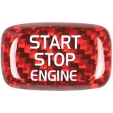 Car Carbon Fiber Engine Start Button Decorative Cover Trim for Volvo V40 2013-2019 (Red)