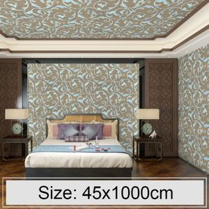 Coffee Silver Creative 3D Stone Brick Decoration Wallpaper Stickers Bedroom Living Room Wall Waterproof Wallpaper Roll  Size: 45 x 1000cm