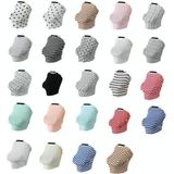 Multifunctional Cotton Nursing Towel Safety Seat Cushion Stroller Cover(Three-color Stripes)
