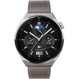 HUAWEI WATCH GT 3 Pro Titanium Smart Watch 46mm Genuine Leather Wristband  1.43 inch AMOLED Screen  Support ECG / GPS / 14-days Battery Life(Grey)