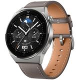 HUAWEI WATCH GT 3 Pro Titanium Smart Watch 46mm Genuine Leather Wristband  1.43 inch AMOLED Screen  Support ECG / GPS / 14-days Battery Life(Grey)