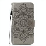 For Nokia 1.4 Mandala Embossing Pattern Horizontal Flip PU Leather Case with Holder & Card Slots & Wallet & Lanyard(Grey)