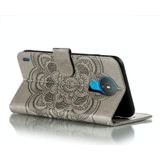 For Nokia 1.4 Mandala Embossing Pattern Horizontal Flip PU Leather Case with Holder & Card Slots & Wallet & Lanyard(Grey)