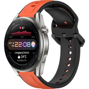 Voor Huawei Watch 3 Pro Nieuwe 22 mm bolle lus tweekleurige siliconen horlogeband (oranje + zwart)