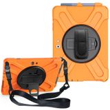 Voor Microsoft Surface Go 2 Schokbestendige Kleurrijke Siliconen + PC Beschermhoes met Holder & Shoulder Strap & Hand Strap & Pen Slot(Oranje)