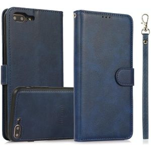 Calf Texture 2 in 1 Detachable Magnetic Back Cover Horizontal Flip Leather Case with Holder & Card Slots & Wallet & Photo Frame For iPhone 8 Plus / 7 Plus(Blue)