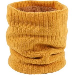 Autumn and Winter Outdoor Cycling Plus Velvet Knitted Warm Windproof Scarf(Yellow)