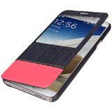 Jeans Style Flip Leather Case with Credit Card Slots & Call Display ID for Galaxy Note III / N9000(Magenta)