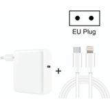 2 in 1 PD3.0 30W USB-C / Type-C Travel Charger with Detachable Foot + PD3.0 3A USB-C / Type-C to 8 Pin Fast Charge Data Cable Set  Cable Length: 1m  EU Plug