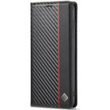 LC.IMEEKE Carbon Fiber PU + TPU Horizontal Flip Leather Case with Holder & Card Slot & Wallet For Samsung Galaxy S10+(Vertical Black)