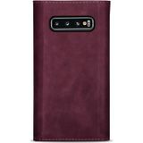 Voor Samsung Galaxy S10e Skin Feel Zipper Horizontale Flip Lederen case met Holder & Card Slots & Photo Frame & Lanyard & Long Rope(Wine Red)