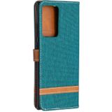 For Samsung Galaxy Note20 Ultra Color Matching Denim Texture Horizontal Flip Leather Case with Holder & Card Slots & Wallet & Lanyard(Green)