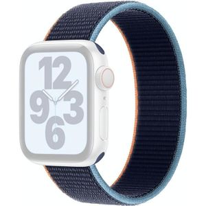 Nylon vervangende horlogeband met één ronde  maat: L 165 mm voor Apple Watch Series 7  6  SE  5 & 4 44 mm / 3  2 en 1 42 mm (donker marineblauw)