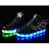Kinderen kleurrijke lichte schoenen LED opladen lichtgevende schoenen  grootte: 26 (zwart)