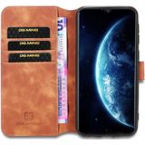 For Galaxy M30s DG.MING Retro Oil Side Horizontal Flip Case with Holder & Card Slots & Wallet(Brown)