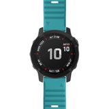 For Garmin Fenix 6 22mm Silicone Smart Watch Replacement Strap Wristband(Blue Green)