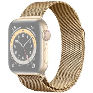 For Apple Watch Series 6 & SE & 5 & 4 40mm / 3 & 2 & 1 38mm Mutural Milanese Stainless Steel Watchband(Gold)