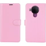 For Nokia 5.4 Litchi Texture Horizontal Flip Protective Case with Holder & Card Slots & Wallet(Pink)