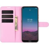 For Nokia 5.4 Litchi Texture Horizontal Flip Protective Case with Holder & Card Slots & Wallet(Pink)