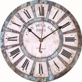 2 PCS Vintage Wooden MDF Hanging Clock Mute Quartz Clock Living Room Wall Clock(275)