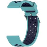 Double Colour Silicone Sport Wrist Strap for Xiaomi Huami Amazfit Bip Lite Version 22mm (Dark Blue + Baby Blue)