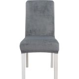 2 PCS Simple Soft High Elastic Thickening Velvet Semi-Interior Chair Cover Hotel Chair Cover(Carbon Gray)
