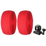 WEST BIKING YP1602782 Bicycle Bells With Supernouncing EVA Back Rubber Band Bell Combination Set(Red Tape + Black Bell)