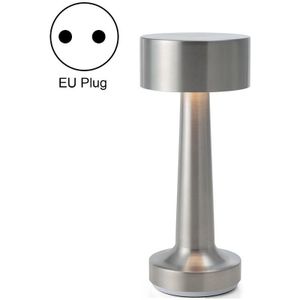 JB-TD10 LED Charging Bar Table Lamp Retro Creative Bar Cafe Restaurant Simple Bedside Night Light Specification: EU Plug(Silver)