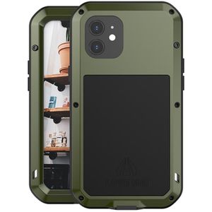 LOVE MEI Metal Shockproof Waterproof Dustproof Protective Case For iPhone 12(Army Green)