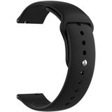 18mm Universal Reverse Buckle Wave Silicone Strap  Size:S(Black)