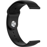 18mm Universal Reverse Buckle Wave Silicone Strap  Size:S(Black)