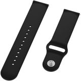 18mm Universal Reverse Buckle Wave Silicone Strap  Size:S(Black)