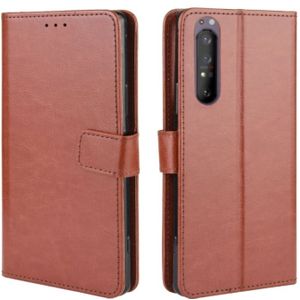 For Sony Xperia 1 II Retro Crazy Horse Texture Horizontal Flip Leather Case  with Holder & Card Slots & Photo Frame(Brown)