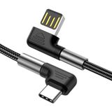 3a USB-C/Type-C tot 8 pins dubbele ellebooglaadkabel (1 m)