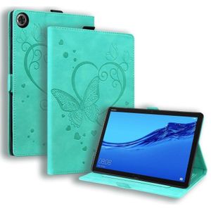 For Huawei MediaPad M5 Lite 8 / Honor Tab 5 Love Butterfly Pattern Horizontal Flip Leather Case with Holder(Green)