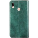 For Huawei P20 lite / Nova 3e PU + TPU Gloss Oil Solid Color Magnetic Horizontal Flip Leather Case with Holder & Card Slot & Wallet(Green)