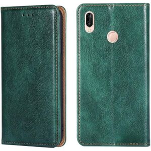 For Huawei P20 lite / Nova 3e PU + TPU Gloss Oil Solid Color Magnetic Horizontal Flip Leather Case with Holder & Card Slot & Wallet(Green)