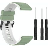 Voor Garmin Instinct 22mm Silicone Mixing Color Watch Strap (Light Green + White)