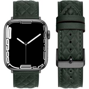 Echt lederen horlogeband met ruitpatroon voor Apple Watch Series 8 & 7 41 mm / SE 2 & 6 & SE & 5 & 4 40 mm / 3 & 2 & 1 38 mm