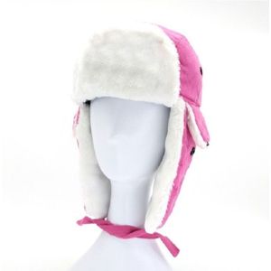 Pink without Pentagram Unisex Winter Plus Velvet Thick Windproof Warm Ear Protection Cap Flight Cap
