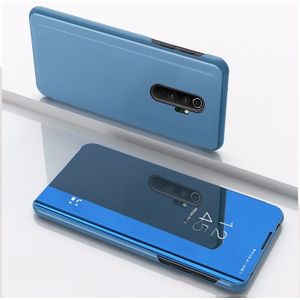 For Xiaomi Redmi Note 8 Pro Plating Mirror Horizontal Flip Leather with Bracket Holster(Blue)