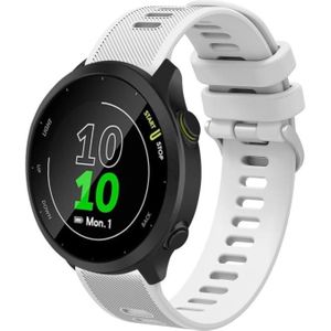 For Garmin Forerunner 245 Music 20mm Silicone Twill Watch Band(White)