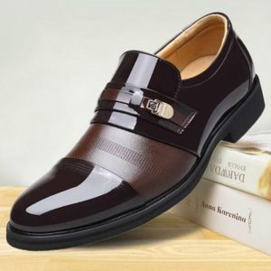 Mannen zomer gat schoen slip-on jurk zakelijke schoenen  grootte: 48 (bruin)