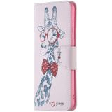 For Samsung Galaxy A02 / M02 Colored Drawing Pattern Horizontal Flip Leather Case with Holder & Card Slots & Wallet(Giraffe)
