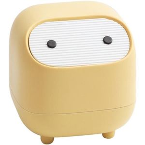 Ninja Desktop Trash Can Mini Dual-layer Push Trash Bin (Yellow)