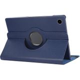 Voor Samsung Galaxy Tab A8 360 Graden Rotatie Litchi Textuur Tablet Leren Case met Houder (Donkerblauw)