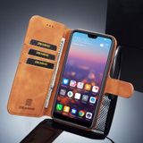 DG.MING Retro Oil Side Horizontal Flip Case for Huawei P20 Lite / Nova 3e  with Holder & Card Slots & Wallet (Black)