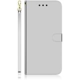 For iPhone X / XS Imitated Mirror Surface Horizontal Flip Leather Case with Holder & Card Slots & Wallet & Lanyard(Silver)